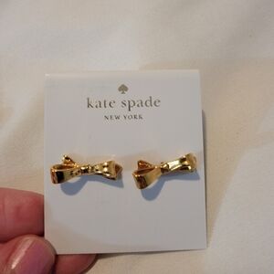 Kate Spade Shiny Gold Bow Earrings